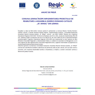 Începutul implementării proiectului de reabilitarea a bisericii Sfântul Mihail
